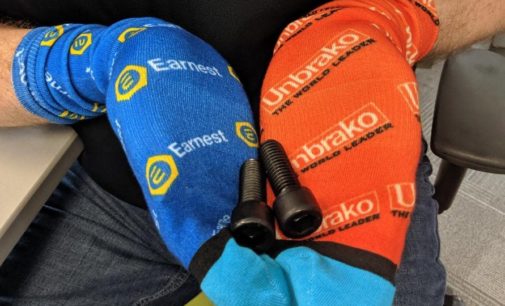 Orange & Blue Socks Announce Unbrako / Earnest Alliance